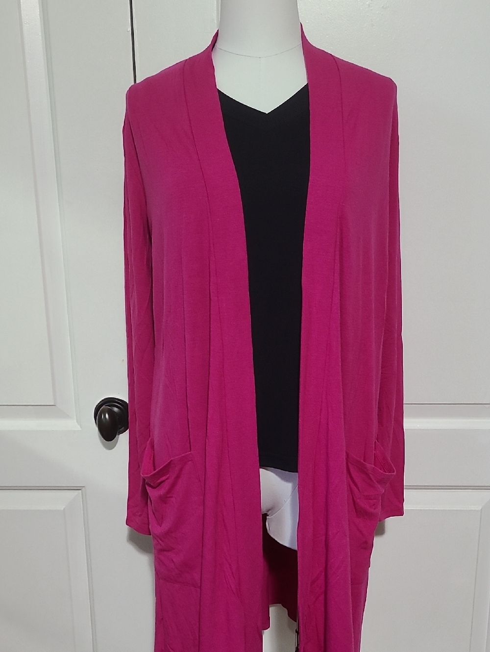 NWOT Zenana Raspberry Color Long Duster Cardigan